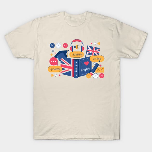 Learning English Concept T-Shirt by Mako Design 